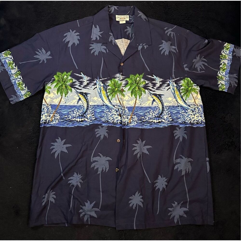 Vintage 90s Pacific Legend Men’s XL All Over Print Hawaiian Button Up Shirt B5